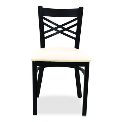X Series Chair, Supports Up to 300 lb, 18" Seat Height, Cream Seat, Black Back, Black Base
