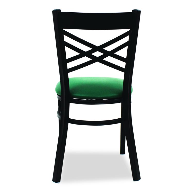 X Series Chair, Supports Up to 300 lb, 18" Seat Height, Green Seat, Black Back, Black Base