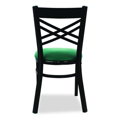 X Series Chair, Supports Up to 300 lb, 18" Seat Height, Green Seat, Black Back, Black Base