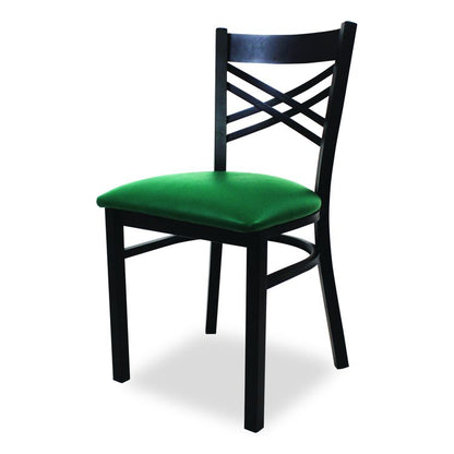 X Series Chair, Supports Up to 300 lb, 18" Seat Height, Green Seat, Black Back, Black Base