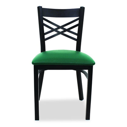 X Series Chair, Supports Up to 300 lb, 18" Seat Height, Green Seat, Black Back, Black Base