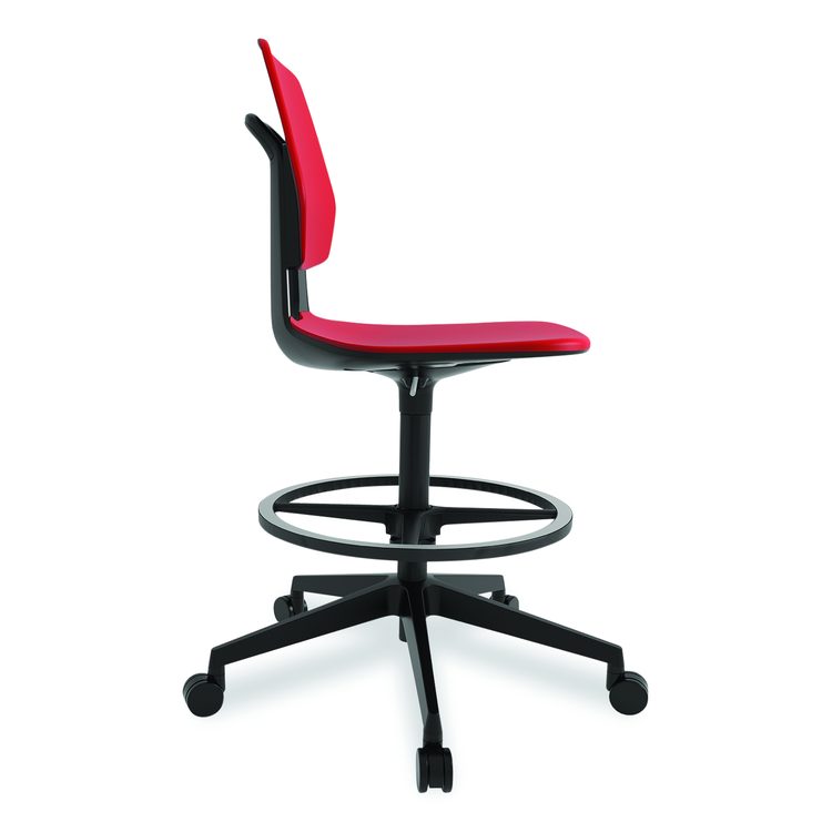 Commute Extended Height Task Chair, Supports Up to 275 lb, 18.25" to 22.25" Seat Height, Red/Black