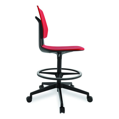 Commute Extended Height Task Chair, Supports Up to 275 lb, 18.25" to 22.25" Seat Height, Red/Black