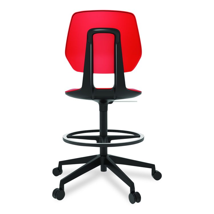 Commute Extended Height Task Chair, Supports Up to 275 lb, 18.25" to 22.25" Seat Height, Red/Black
