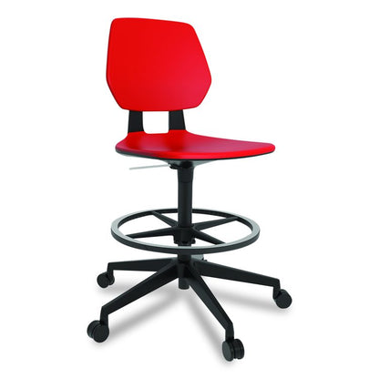 Commute Extended Height Task Chair, Supports Up to 275 lb, 18.25" to 22.25" Seat Height, Red/Black