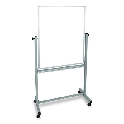 Mobile Magnetic Whiteboard, 36" x 68", White Surface, Satin Aluminum Frame
