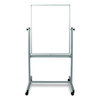 Mobile Magnetic Whiteboard, 36" x 68", White Surface, Satin Aluminum Frame