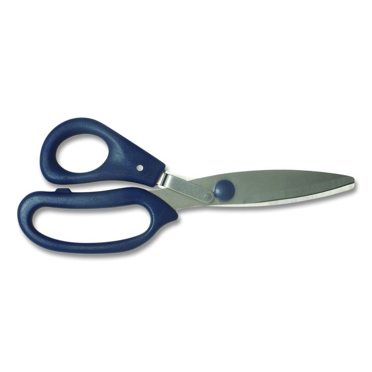 Power Pivot Shears, 8" Long, 3.5" Cut Length, Straight Blue Handle