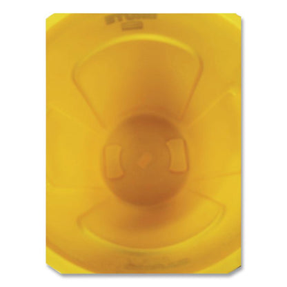 Vented Round Brute Container, 10 gal, Plastic, Yellow