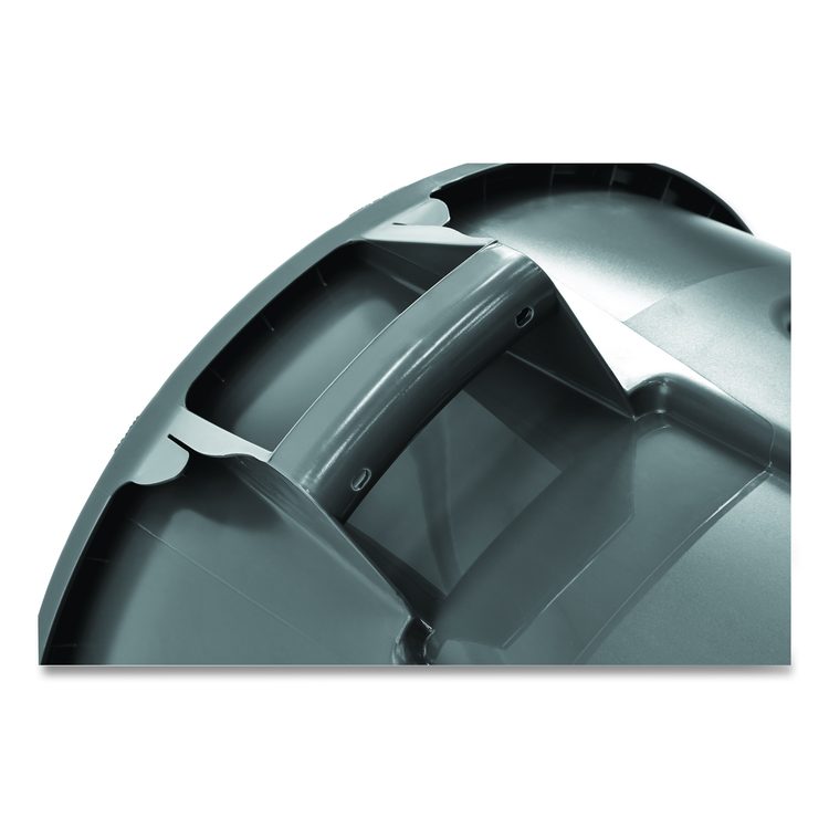 Vented Round Brute Container, 20 gal, Plastic, Gray