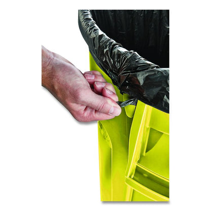 Vented Round Brute Container, 20 gal, Plastic, Yellow