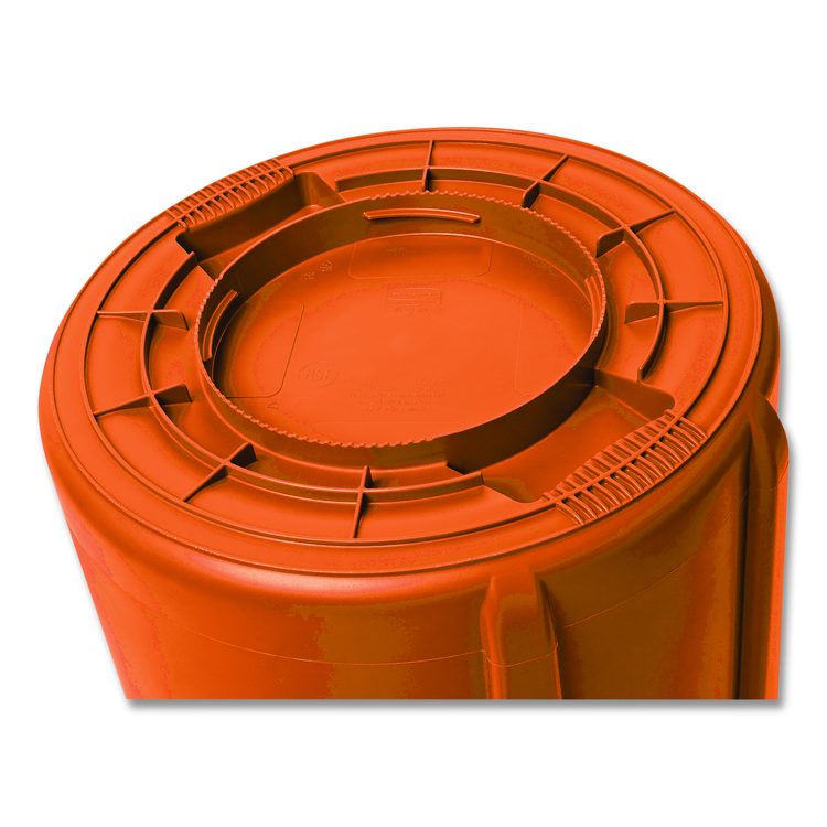 Brute Round Container, 32 gal, Resin, Orange