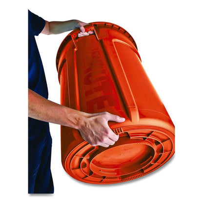 Brute Round Container, 32 gal, Resin, Orange