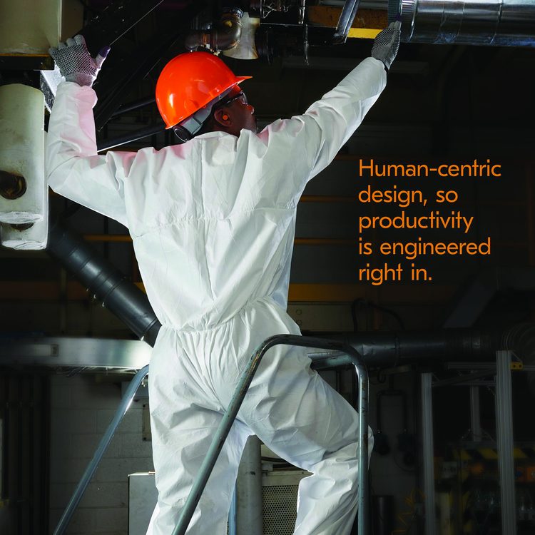A20 Breathable Particle Protection Coveralls, Zip Front, Elastic Back, Wrists, Ankles, Large, White, 24/Carton