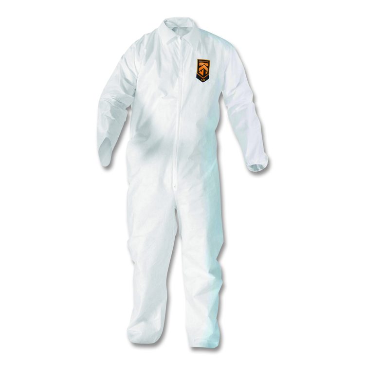A20 Breathable Particle Protection Coveralls, Zip Front, Elastic Back, Wrists, Ankles, 3X-Large, White, 20/Carton