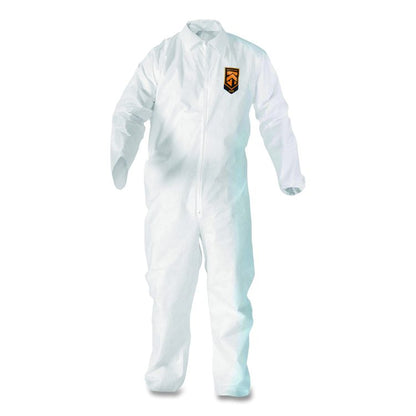 A20 Breathable Particle Protection Coveralls, Zip Front, Elastic Back, Wrists, Ankles, 4X-Large, White, 20/Carton
