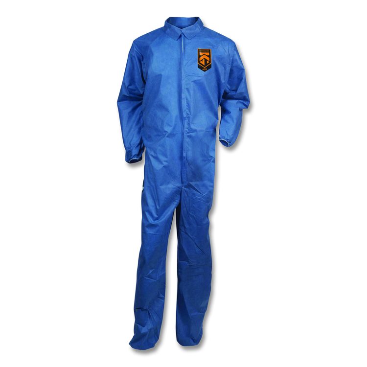 A20 Breathable Particle Protection Coveralls, Zip Front, Elastic Back, Wrists, Ankles, 3X-Large, Blue, 20/Carton