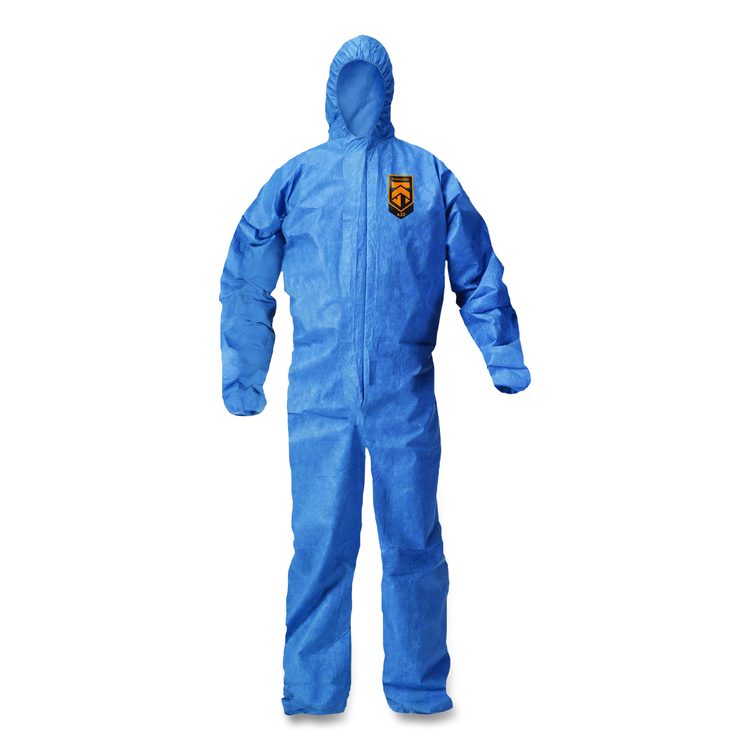 A20 Breathable Particle Protection Coveralls, Zip Front, Hood, Elastic Back, Wrists, Ankles, 2X-Large, Blue, 24/Carton