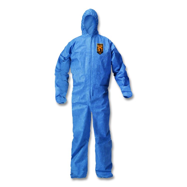 A20 Breathable Particle Protection Coveralls, Zip Front, Hood, Elastic Back, Wrists, Ankles, 3X-Large, Blue, 20/Carton