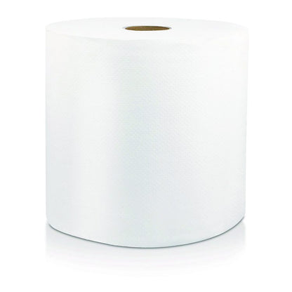 Hard Wound Roll Towel, 1-Ply, 8" x 800 ft, White, 6/Carton
