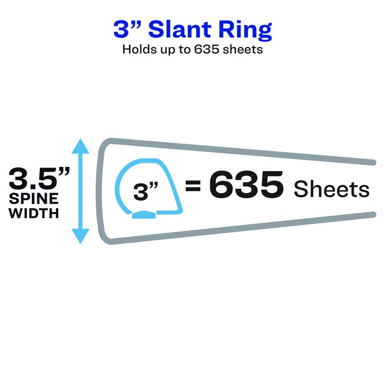 Showcase Economy View Binders with Slant Rings, 3 Rings, 3" Capacity, 11 x 8.5, White