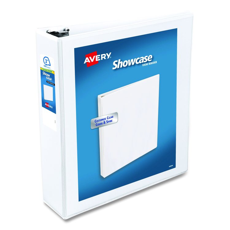 Showcase Economy View Binders with Slant Rings, 3 Rings, 3" Capacity, 11 x 8.5, White