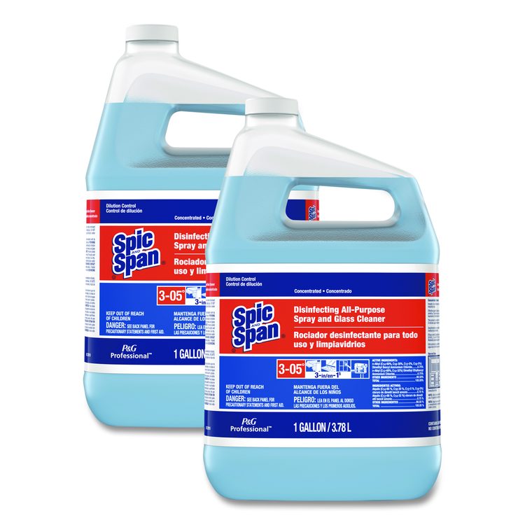 Disinfecting All-Purpose Spray and Glass Cleaner, Fresh Scent, Concentrated, 1 gal, 2/Carton