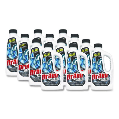 Liquid Drain Cleaner, 32 oz Safety Cap Bottle, 12/Carton