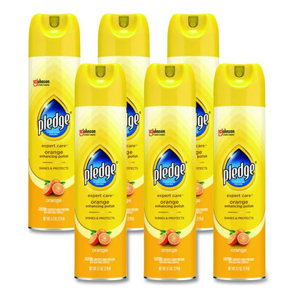 Furniture Polish, Orange Scent, 9.7 oz Aerosol Spray, 6/Carton