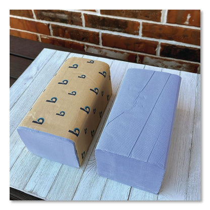 Windshield Paper Towels, 9.05 x 10, Blue, 250/Pack, 9 Packs/Carton
