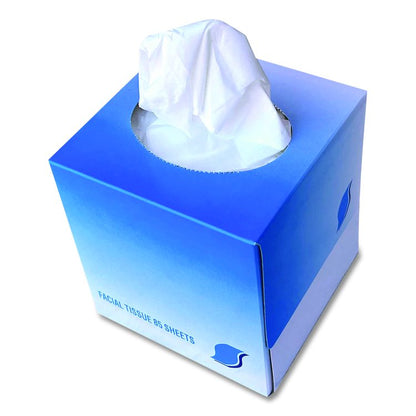 Facial Tissue Cube Box, 2-Ply, White, 85 Sheets/Box, 36 Boxes/Carton