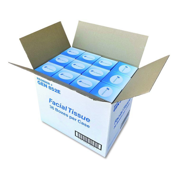 Facial Tissue Cube Box, 2-Ply, White, 85 Sheets/Box, 36 Boxes/Carton
