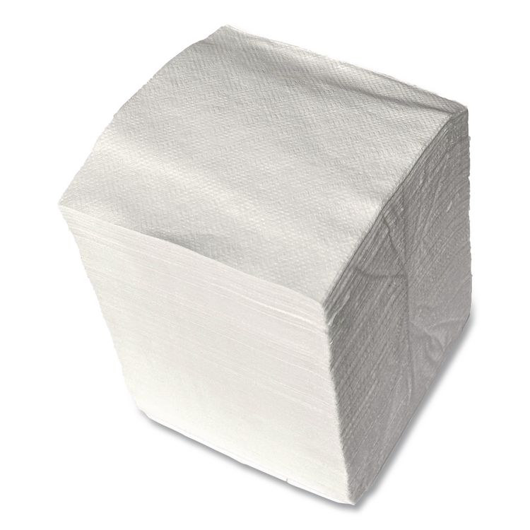 Cocktail Napkins, 1-Ply, 9 x 9, White, 500/Pack, 8 Packs/Carton