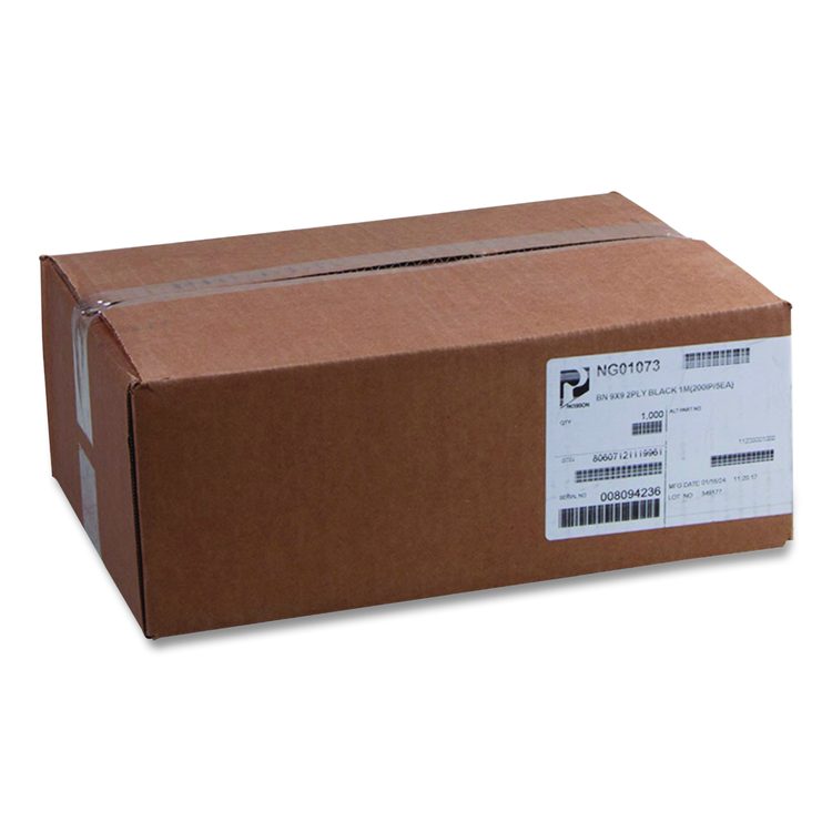 Beverage Napkins, 2-Ply, 9 x 9, Black, 1,000/Carton