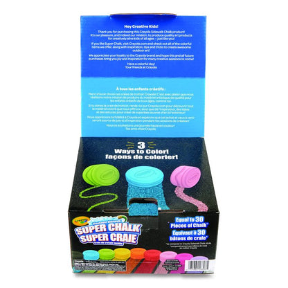 Super Chalk, 1" x 2.8" Diameter, 10 Assorted Colors, 10 Pucks/Box