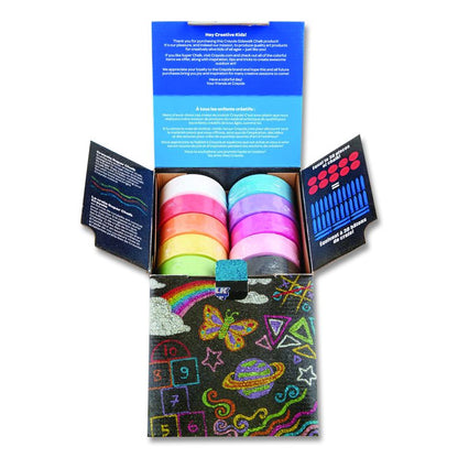 Super Chalk, 1" x 2.8" Diameter, 10 Assorted Colors, 10 Pucks/Box