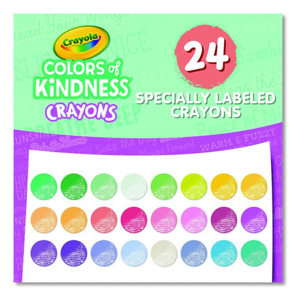 Colors of Kindness Crayons, Regular Size, 0.31" x 3.63", 24 Assorted Colors, 24/Pack