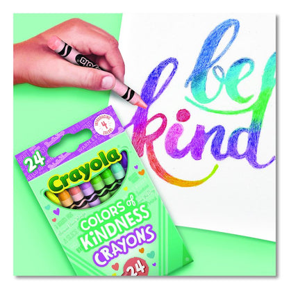 Colors of Kindness Crayons, Regular Size, 0.31" x 3.63", 24 Assorted Colors, 24/Pack