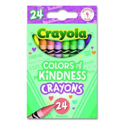Colors of Kindness Crayons, Regular Size, 0.31" x 3.63", 24 Assorted Colors, 24/Pack