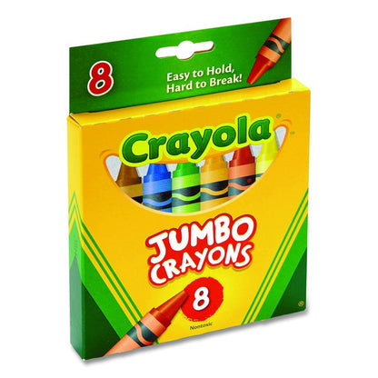 Jumbo Crayola Crayons, Jumbo Size, 0.56" x 5", 8 Assorted Colors, 8/Box
