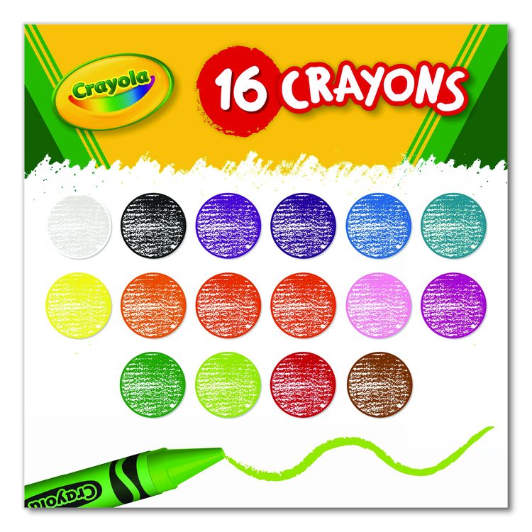 Jumbo Crayola Crayons, Jumbo Size, 0.56" x 5", 16 Assorted Colors, 16/Box