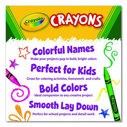 Jumbo Crayola Crayons, Jumbo Size, 0.56" x 5", 16 Assorted Colors, 16/Box