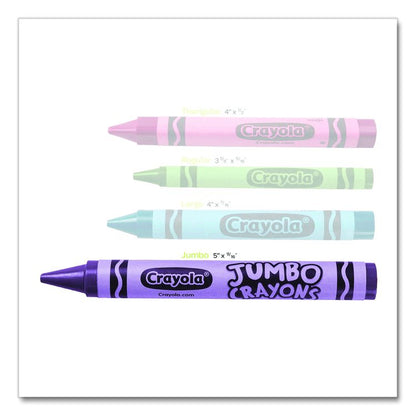 Jumbo Crayola Crayons, Jumbo Size, 0.56" x 5", 16 Assorted Colors, 16/Box