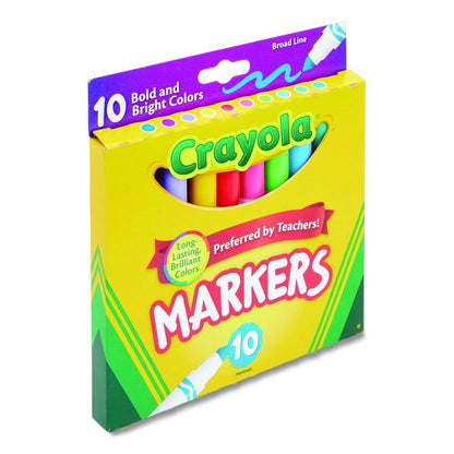 Non-Washable Marker, Broad Bullet Tip, Assorted Tropical Colors, 10/Pack