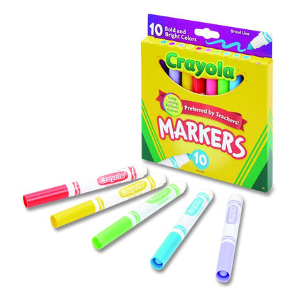 Non-Washable Marker, Broad Bullet Tip, Assorted Tropical Colors, 10/Pack