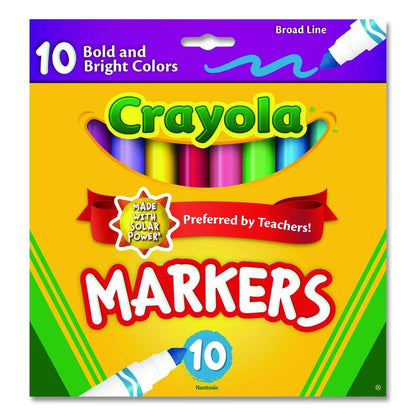 Non-Washable Marker, Broad Bullet Tip, Assorted Tropical Colors, 10/Pack