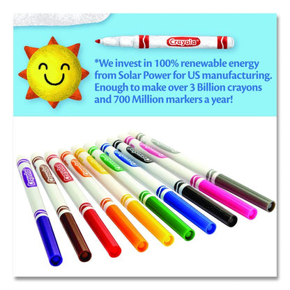 Non-Washable Marker, Fine Bullet Tip, Assorted Classic Colors, 10/Pack