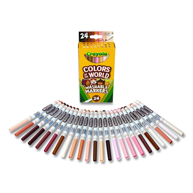 Colors of the World Washable Markers, Fine Bullet Tip, Assorted Colors, 24/Pack
