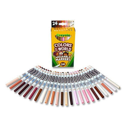 Colors of the World Washable Markers, Fine Bullet Tip, Assorted Colors, 24/Pack