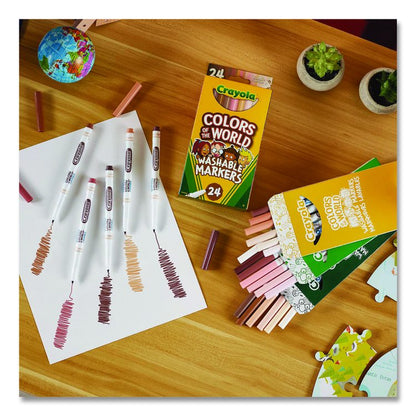Colors of the World Washable Markers, Fine Bullet Tip, Assorted Colors, 24/Pack